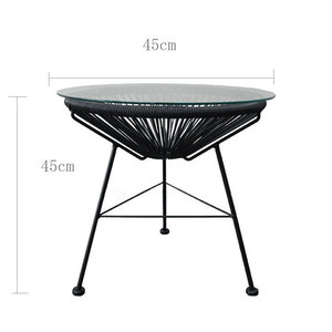 Silla de Mimbre para Exteriores, Juego de Tres Piezas, Silla de Playa, Estructura de Metal Negro, Silla de Descanso de PE, Muebles para Patio, Jardín y Piscina - Product Image 3