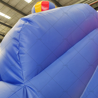 Château Gonflable Durable Intérieur/Extérieur pour Enfants avec Toboggan, Trampoline Aquatique, Jouet de Fête, Amusement pour Bébé en Jardin, Protection UV, Motif Flamme