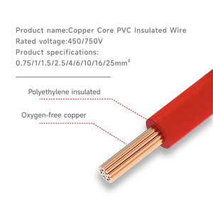 สายไฟฟ้าแรงดันต่ำ CE สำหรับงานก่อสร้าง สายไฟ PVC หุ้มฉนวน สำหรับเดินสายไฟในบ้าน แบบปรับแต่งได้สำหรับขายส่ง รุ่น <span class=keywords><strong>BV</strong></span> BVR H07V-<span class=keywords><strong>VV</strong></span> - Product Image 4