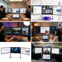 Moniteur portable triple pour ordinateur portable, 3 écrans de 16 pouces, lisible en plein soleil, 2.5K IPS, couleurs fidèles, affichage pour trading boursier
