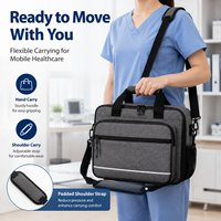 Sac médical portable en nylon grande capacité avec fermeture éclair, organisateur d'articles de soins pour infirmières, idéal pour les soins à domicile, les cliniques et les hôpitaux