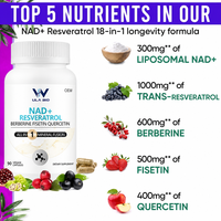 Complément ODM pour la santé cellulaire : Vitamines antioxydantes en capsules, NAD+, Resvératrol, Racine de Kudzu