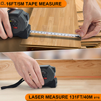 Mètre à ruban laser numérique industriel - Portée de 40 m, batterie rechargeable AAA, précision de 2,0 mm |   Mesure de distance Garantie de 3 ans