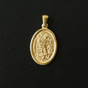 Pendentif Vintage Élégant en Forme de Coeur, de Croix, de Coquille et d'Ange, Plaqué Tungstène 18K, Accessoires Joker, Portraits Européens et Américains, PJ007 - Product Image 6