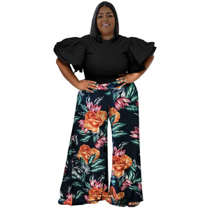 N7794 Printemps 2023 Nouvelle Collection Européenne et Américaine Vêtements pour Femmes Haut à Col Rond Imprimé avec <span class=keywords><strong>Pantalon</strong></span> Long - Product Image 2