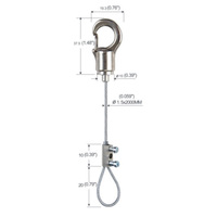 Vente chaude réglable en laiton chromé pince à câble métallique fixation au plafond kit de suspension de fil pour système de suspension