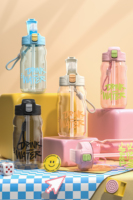 Bouteille de sport personnalisée 600 ml, résistante aux fuites, en PC, avec couvercle à vis pour boire directement, idéale pour le fitness en extérieur et la salle de sport, compatible lave-vaisselle