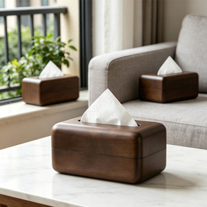 Wooden Tissue Box Solid Wood Cover Design For Living Room Bathroom Tabletop Storage - Product Image 1