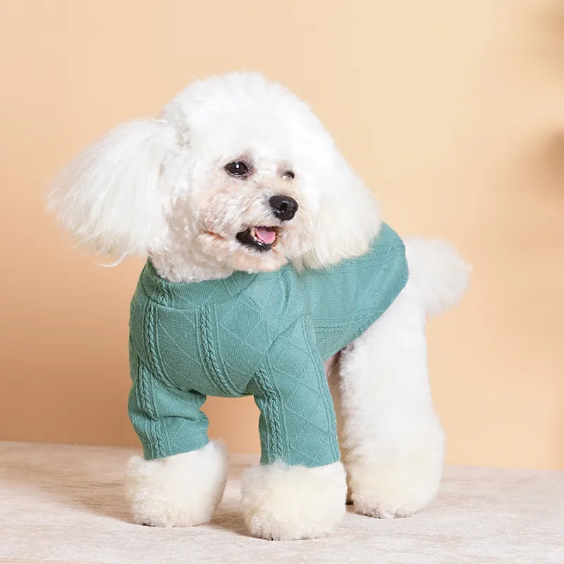 Wholesale Pet Hoodie Manufacturer Luxury Green Fashion Luxury Brand Dog Sweater With Logo Dog Clothing Suppliers