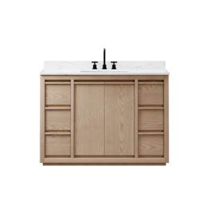 Freestanding Hotel Oak Bathroom Vanity <b>Wash</b> <b>Basin</b> Furniture Set <b>with</b> Countertop - Product Image 3
