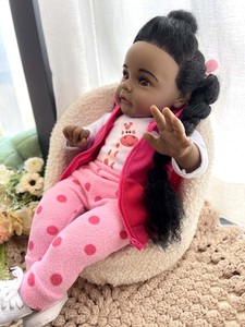 Muñeca Reborn Gigante de Silicona Líquida Negra, Rubia, Barata, <span class=keywords><strong>Hoomai</strong></span>, 45 cm, 60 cm - Product Image 4