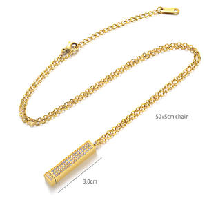 Персонализированное выдвижное ожерелье с выгравированным пользовательским секретным сообщением скрытое сообщение слайдер кулон ожерелье - Product Image 2