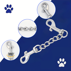 Cá Nhân 304 Thép Không Gỉ Con Chó Khai Thác Dây Đeo Cổ Áo Với Đôi Kết thúc An Toàn Clip Phụ Tùng Khó<span class=keywords><strong>a</strong></span> Vành Đai Kết Nối Cho Vật Nuôi - Product Image 1