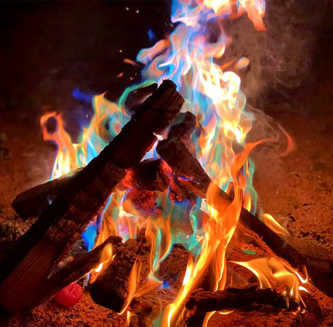 Magic Powder Bunte Flammen Tricks Farbe Camping Magical Pack Camp Farbe ändern farbige mystische Feuer flamme Farbstoff