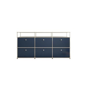 Buffet USM d'occasion en acier inoxydable, armoire modulaire domestique, meuble TV combiné, rangement compact et - Product Image 4