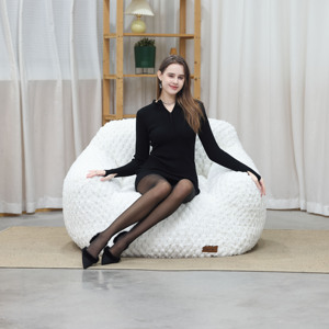 Canapés pouf d'intérieur de salon disponibles Échantillon disponible pouf d'intérieur en fausse <span class=keywords><strong>fourrure</strong></span> <span class=keywords><strong>blanche</strong></span> avec accoudoir - Product Image 1