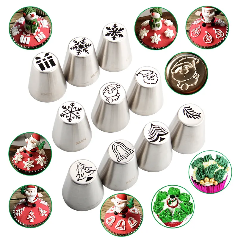 Russische Piping Icing Nozzles Tips Rvs Cake Decorating Tips Set Kerst Cupcake Benodigdheden Kit Gebak Tip Set