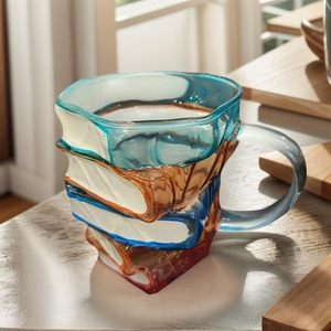 Vente en gros <span class=keywords><strong>de</strong></span> livres pliés peints à la main, tasses et tasses à café, verres en verre pour les amoureux des livres, lecteurs, bibliothécaires et écrivains - Product Image 2