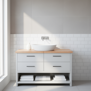 Bathroom Vanity Solid Wood 55.1 In X 11.8 In Rectangular Contemporary Modern Design With Drawers Floor Standing - Product Image 2