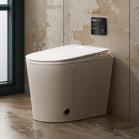 Doooway Nouveau Design WC Intelligent en Céramique de Luxe à Siphon en S, Cuvette Allongée, avec Capteur au Pied pour Hôtel