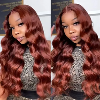 Perruque Body Wave pour femmes, cheveux humains, Lace Front, sans colle, HD, pré-épilée, baby hair, lignes de cheveux naturelles, raie au milieu, longue, dégradée, soyeuse