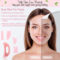Ensemble de 5 outils de massage facial Gua Sha personnalisés OEM, en résine de jade rose, avec support de massage facial, fabriqué au Guangdong, support technique en ligne