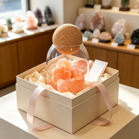 Diffuseur d'arômes en cristal multicolore, ornement en pierre, cloche en verre créative avec veilleuse LED, décoration d'intérieur pour huiles essentielles, artisanat