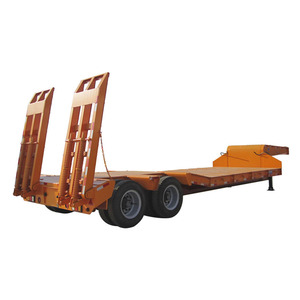 Remorque semi-remorque plateau bas standard pour camion, 2 essieux, suspension mécanique en acier, système de freinage à double ligne, inclinaison et glissement, vente en gros usine - Product Image 3