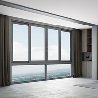 Ventanas y Puertas Corredizas de Aluminio Modernas Personalizadas con Malla de Acero Inoxidable a Prueba de Viento para Dormitorio y Escuela