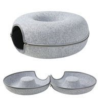 Maison de chat en feutre en forme de donut pour animaux de compagnie, moderne et écologique, toutes saisons