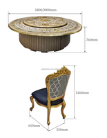OE-FASHION personnalisé style Européen restaurant coque en bois massif table à manger Italienne 14 sièges grande table à manger ronde et chaises