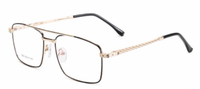 Montures de lunettes optiques rétro durables pour hommes, à double pont, avec branches métalliques, pour affaires, vente en gros