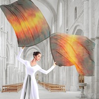 Ailes de louange pour la danse d'adoration en église, éventails et drapeaux en mousseline pour femmes, pour festivals et spectacles artistiques