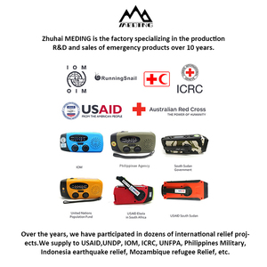 Khẩn cấp Hand Crank Dynamo 2000mAh Powerbank năng lượng mặt trời thời tiết đèn pin với Internet đài phát thanh động đất Kit - Product Image 3