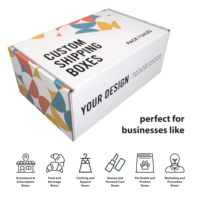 Boîte d'expédition en carton kraft personnalisée avec logo de marque imprimé, structure découpée, conception auto-verrouillante, pour le commerce électronique