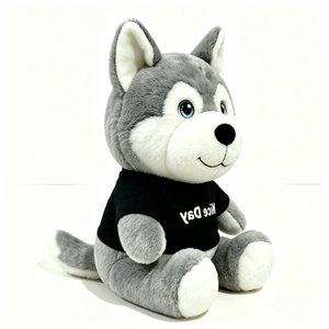 Peluche de Husky personalizado, Perro Husky de peluche, Lindo peluche de Husky, Peluche de Husky sentado, Peluche de Husky con camiseta - Product Image 5