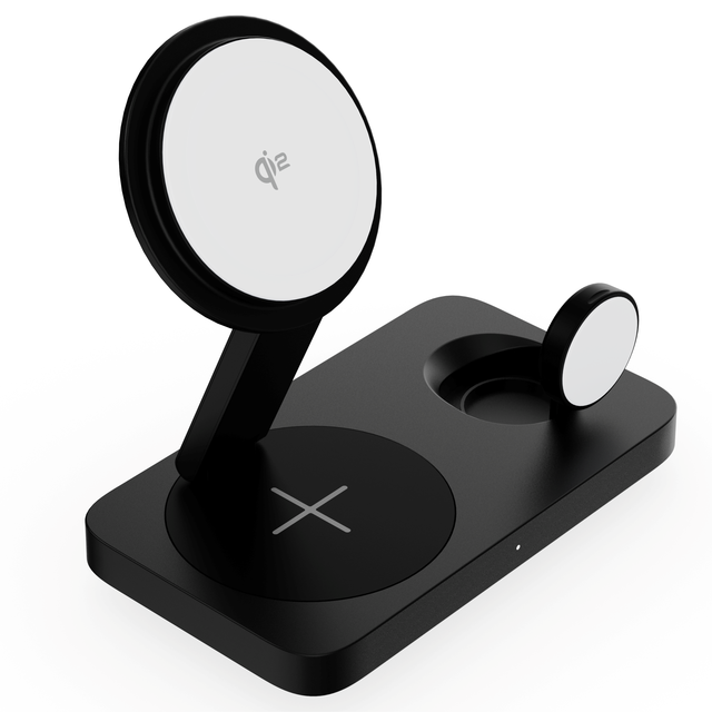Qi2 15W 3 in 1 Magnetic Charging Station Foldable Rotatable Wireless Charger Stand for iPhone AirPods Apple Watch