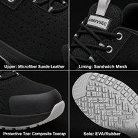 AIMVVSEC - Zapatos de Seguridad Ligeros de Microfibra y Gamuza, con Puntera de Material Compuesto, Antiaplastamiento, para Construcción, Minería y Fábrica