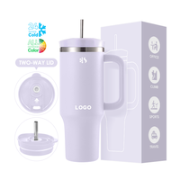 Gobelet de voyage isotherme en acier inoxydable 40 oz Everich avec logo personnalisé, tasse à café avancée pour les vacances d'été avec couvercle à double ouverture, idéal pour les fêtes et les cadeaux