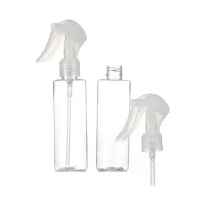 Botella vacía de plástico transparente con pulverizador para limpiador, rociador de niebla con gatillo, al por mayor, 120ml, 250ml, 500ml