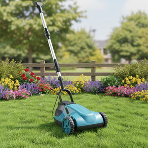 Hand Push Lawn Mower Multi-function Land Clearing Portable Garden <b>Tools</b> Trimming Household Lithium Battery <b>Weed</b> Hand Push Design - Product Image 1