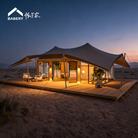 Tente de glamping BABERY à armature droite, double couche, une chambre, un salon, suite de villégiature
