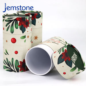 Boîte d'emballage cylindrique en carton kraft pour capsules de gel alimentaire à base de plantes, design personnalisé, recyclable, tube en papier pour poudre de protéines - Product Image 1