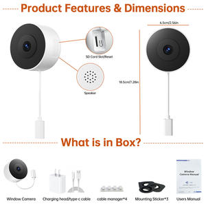 كاميرا نافذة WESECUU متصلة بالذكاء الاصطناعي مع ميزة الاتصال 911 وإشعارات الوصف المتقدمة بالذكاء الاصطناعي ومحادثة متكاملة عبر واي فاي وتنبيهات للحيوانات الأليفة والمركبات - Product Image 6