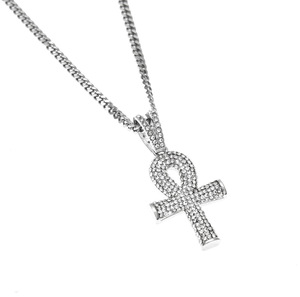 Collar con colgante de llave Ankh egipcia estilo hip hop para hombres y mujeres - Product Image 6