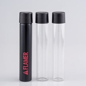 Tubes en verre à cigares imperméables de <span class=keywords><strong>95mm</strong></span> 115mm 120mm avec couvercle résistant aux enfants, <span class=keywords><strong>bouchon</strong></span> à vis en liège, tube à essai anti-odeur - Product Image 1