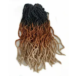 Vendita calda Nubian Locs Crochet Trecce 18 pollici Sintetica Dei Capelli Del Crochet Dea Faux Locs Boho Locs Nero Marrone Biondo Ombre colore