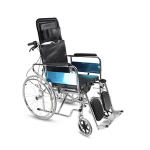 Инвалидное кресло-коляска с высокой спинкой с фиксированным подлокотником и туалетом