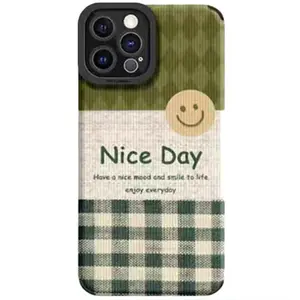 Convient pour Green Lingge Smiling Apple 14/13 Promax Phone Case iPhone 12/11 Creative XR Full Soft Case