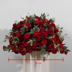 Evenement Decoratie Benodigdheden Feestartikelen Grote Pioen Rode Rozen Premium Zijden Bloemen Nep Bloem Bal Centerpieces Voor Bruiloft Tafel